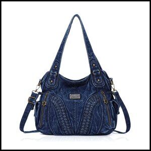 Denim Hobo Tote Bag Crossbody Shoulder Satchel Handbag Classic Chic Fashion